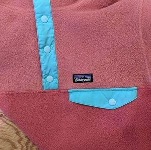Patagonia fleece snap pullover - pink - XL / 14